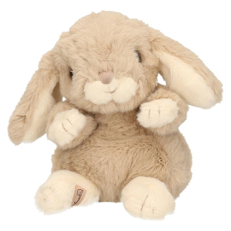 Foto van Bukowski pluche konijn knuffeldier - beige - zittend - 15 cm - knuffel huisdieren