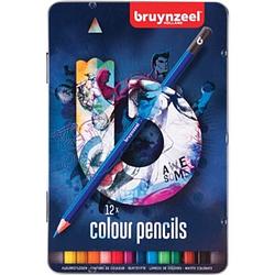 Foto van Bruynzeel kleurpotloden dark, metalen doos van 12 stuks