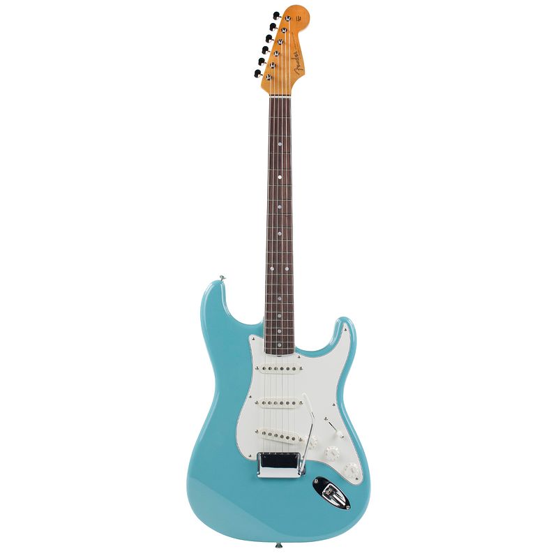 Foto van Fender eric johnson stratocaster tropical turquoise rw