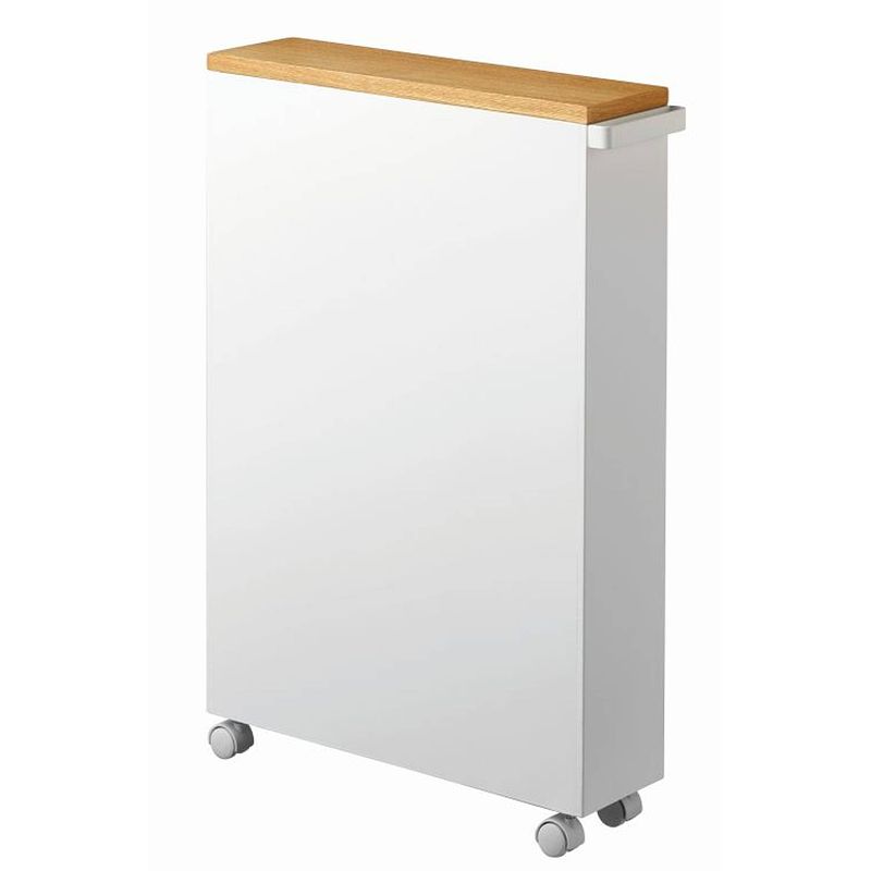 Foto van Yamazaki semi-closed storage cart - tower - white