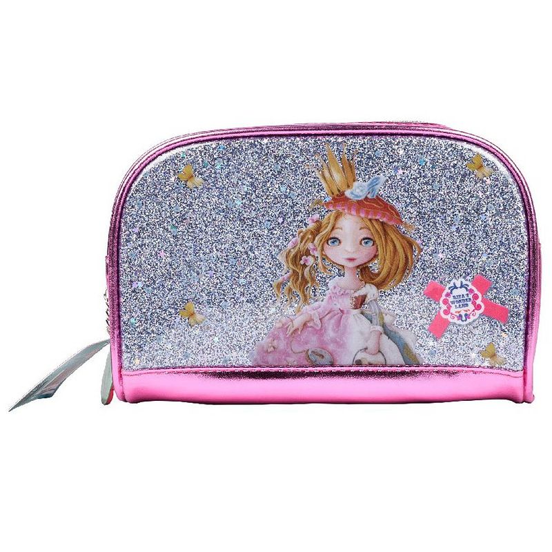 Foto van Rita's wonderland etui meisjes 21 x 7 cm polyester roze/zilver