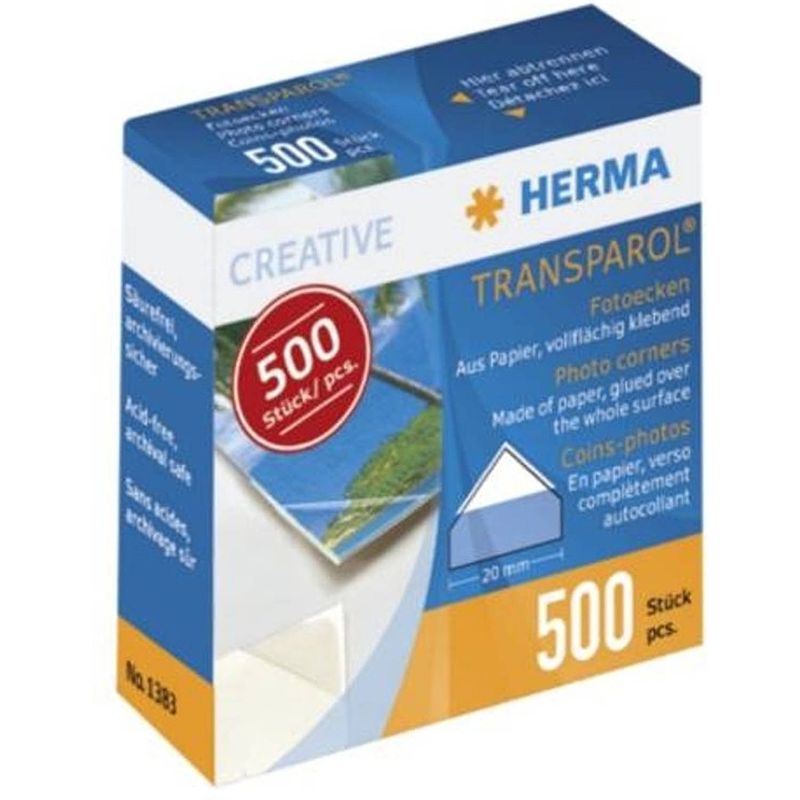 Foto van Herma transparol fotohoeken, inhoud: 500 stuks