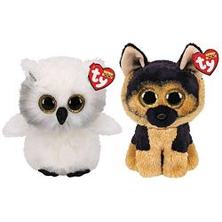 Foto van Ty - knuffel - beanie buddy - austin owl & spirit german shepherd