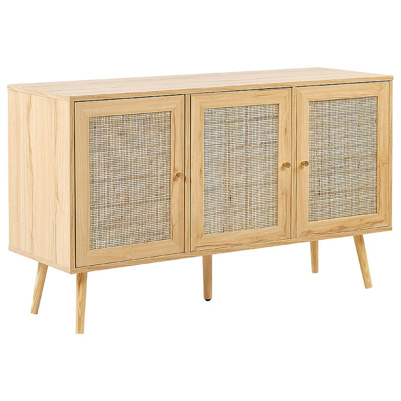 Foto van Beliani perote - sideboard-lichte houtkleur-rotan