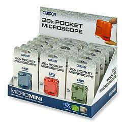 Foto van Carson zakmicroscoop micromini 20x met uv en led, 15 stuks display