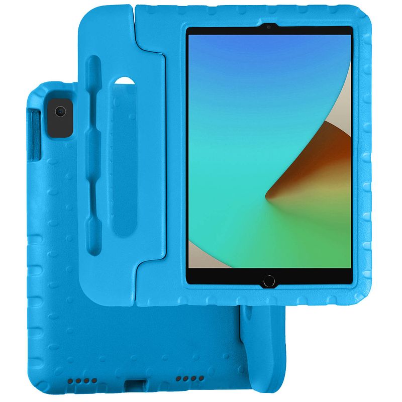 Foto van Basey ipad 10.2 2019 hoesje kinder hoes shockproof cover - kindvriendelijke ipad 10.2 2019 hoes kids case - blauw