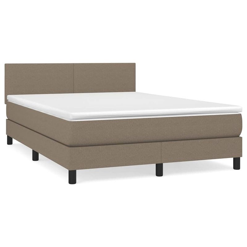 Foto van The living store boxspringbed - pocketvering - 140x200 cm - taupe