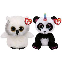 Foto van Ty - knuffel - beanie buddy - austin owl & paris panda