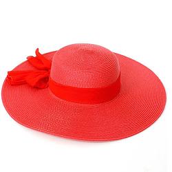 Foto van Rode dames hoed met strik - verkleedhoofddeksels