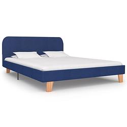 Foto van Vidaxl bedframe stof blauw 140x200 cm