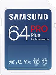 Foto van Samsung pro plus sd card 64gb sd-kaart wit