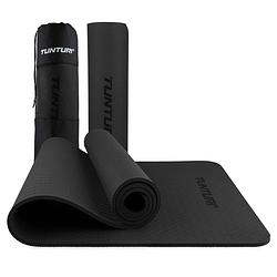 Foto van Tunturi yogamat 8mm - yogamat - extra dikke sportmat - 180x60x0,8 cm - incl draagtas - anti slip en eco - zwart