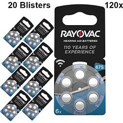 Foto van 120 stuks (20 blisters a 6st) - rayovac akoestische ha675 / 675 / pr44 / zl1 640 mah 1.4v gehoorapparaat batterij