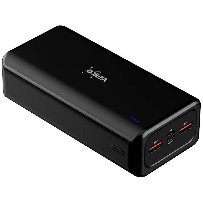 Foto van Verico power pro pd powerbank 30000 mah lipo usb-a, usb-c zwart