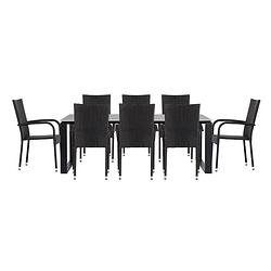 Foto van Martinus tuinmeubelset tafel met 8 tanz stoelen.