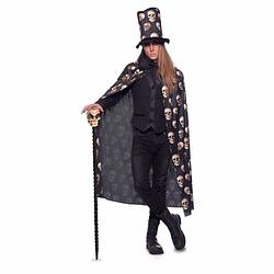 Foto van Halloween - halloween zwarte cape met hoge hoed - carnavalskostuums