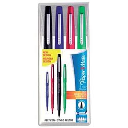 Foto van Paper mate fineliner flair original, etui met 4 stuks in geassorteerde kleuren