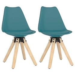 Foto van Vidaxl eetkamerstoelen draaibaar 2 st pp turquoise