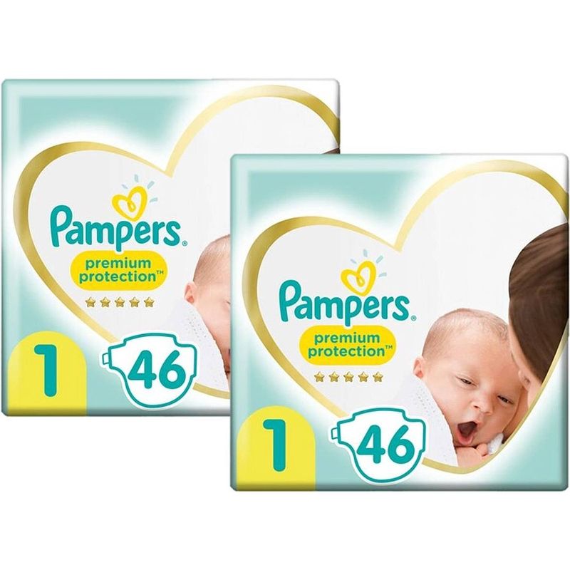 Foto van Pampers - premium protection - maat 1 - mega pack - 92 luiers