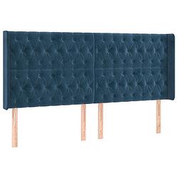 Foto van Vidaxl hoofdbord met randen 203x16x118/128 cm fluweel donkerblauw