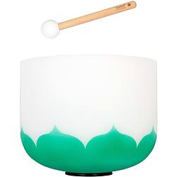 Foto van Sela seclu11f green crystal singing bowl set - lotus (f: 432 hz)