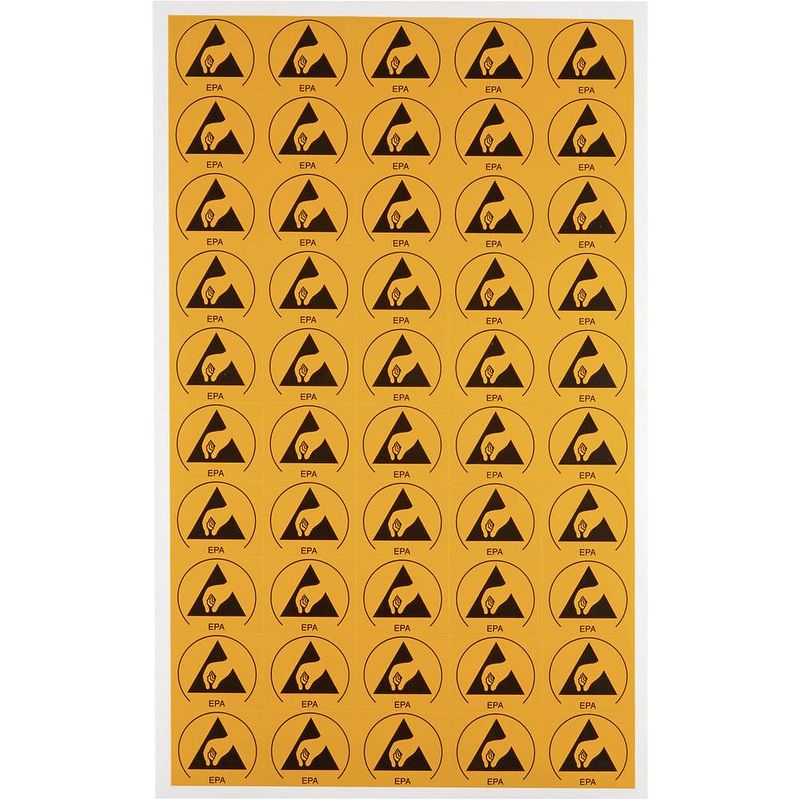 Foto van Wolfgang warmbier 2850.3025 esd-logo geel, zwart (l x b) 30 mm x 25 mm zelfklevend 50 stuk(s)
