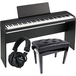 Foto van Korg b2-bk digitale piano zwart + onderstel + pianobank + hoofdtelefoon