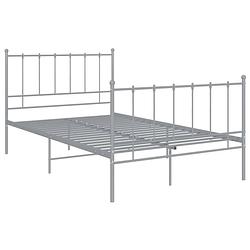 Foto van The living store bedframe - metaal - grijs - 206 x 125 x 99 cm - tweepersoons - montage vereist