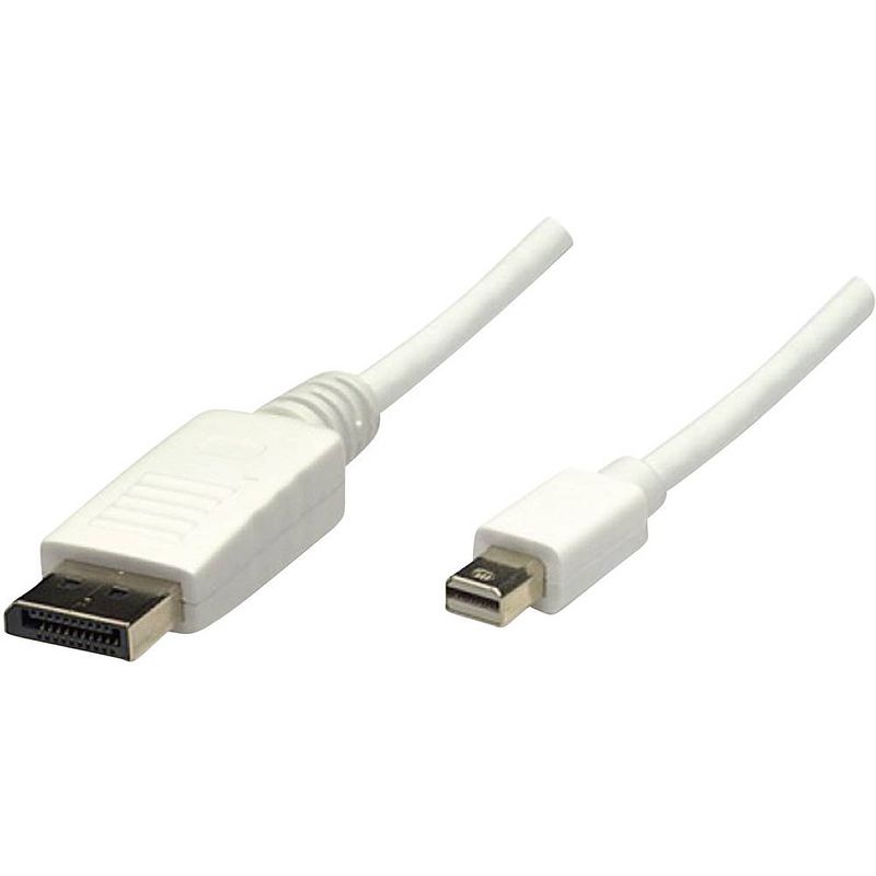 Foto van Manhattan mini-displayport / displayport adapterkabel mini displayport stekker, displayport stekker 3.00 m wit 324830-cg displayport-kabel