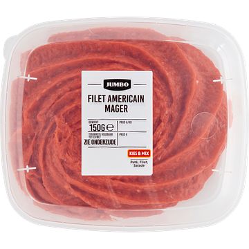 Foto van 2 voor € 4,50 | jumbo filet americain light 150g aanbieding bij jumbo