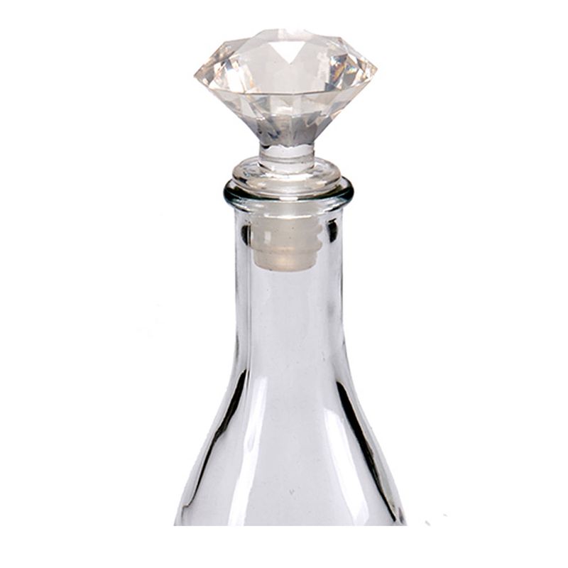 Foto van Wijnstopper/flessenstopper - kunststof - diamant geslepen look - 7 x 4 cm - wijnafsluiters