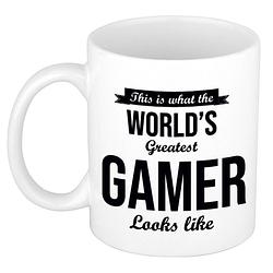 Foto van Worlds greatest gamer cadeau koffiemok / theebeker 300 ml - feest mokken