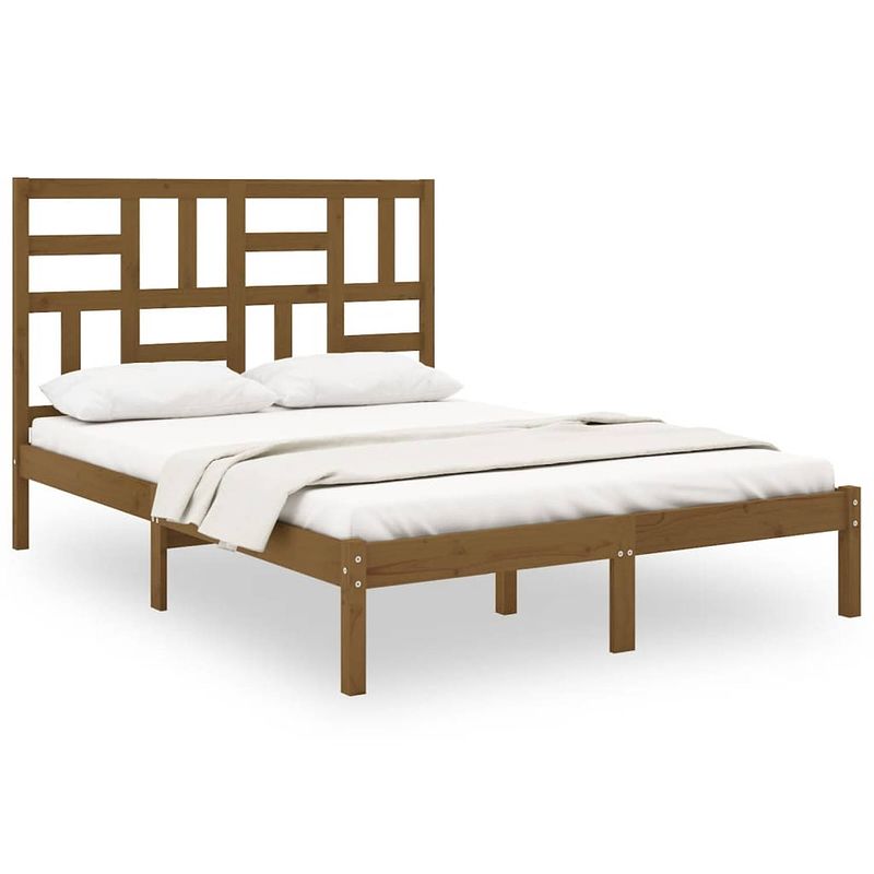 Foto van Vidaxl bedframe massief hout honingbruin 140x200 cm