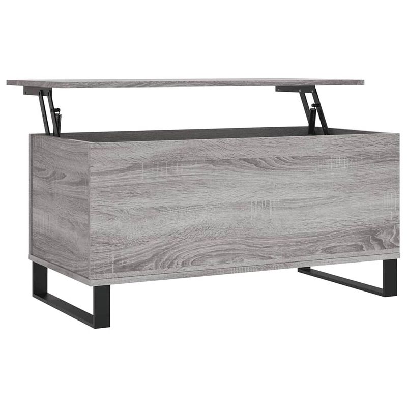 Foto van Vidaxl salontafel 90x44,5x45 cm bewerkt hout grijs sonoma eikenkleurig