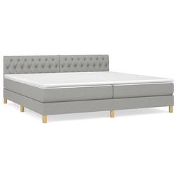 Foto van The living store boxspringbed - comfort - bed - 203 x 200 x 78/88 cm - lichtgrijs