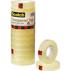 Foto van 3m 5501233 5501233 plakband scotch 550 transparant (l x b) 33 m x 12 mm 12 stuk(s)