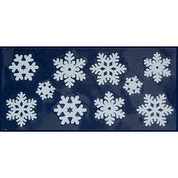 Foto van 1x kerst raamversiering raamstickers witte sneeuwvlokken 23 x 49 cm - feeststickers