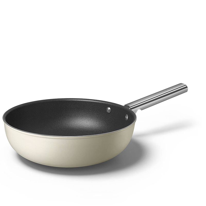 Foto van Smeg wokpan 30 cm crème