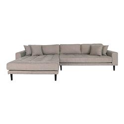 Foto van Lido bank bank met chaise longue links gericht 4 kussens bruin.