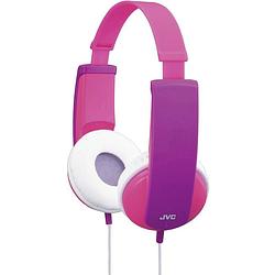 Foto van Jvc ha-kd5-p-e on ear koptelefoon kabel kinderen pink, lila volumebegrenzing, lichtgewicht