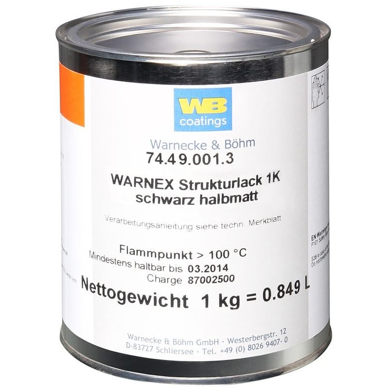 Foto van Warnex 0131 texture paint structuurverf zwart 1 kg