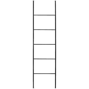 Foto van Decoratieve ladder vincent - zwart - 160x37 cm - leen bakker