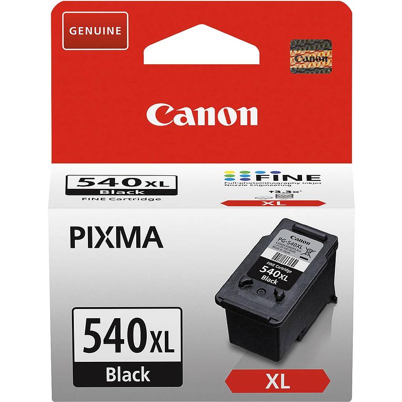 Foto van Canon inktcartridge pg-540xl eur, 600 pagina'ss, oem 5222b001, zwart