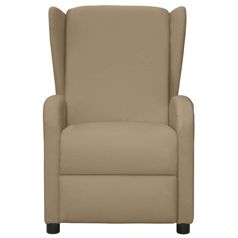 Foto van The living store verstelbare stoel cappuccino - kunstleren fauteuil - 66x94x98.5cm - verstelbare rugleuning en