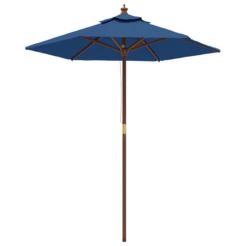 Foto van Vidaxl parasol met houten paal 196x231 cm azuurblauw