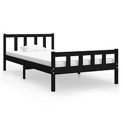 Foto van The living store bedframe klassiek zwart 90x200 cm - massief grenenhout