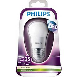 Foto van Philips led kogellamp 4w e27 25w warm wit mat