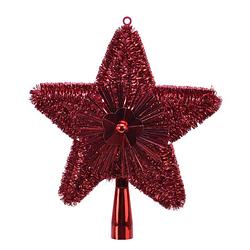 Foto van Kerstboom piek glitters rood 23 cm - kerstboompieken