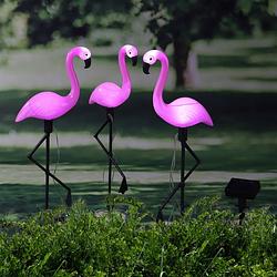 Foto van Hi grondpinnen 3 st solar led flamingo