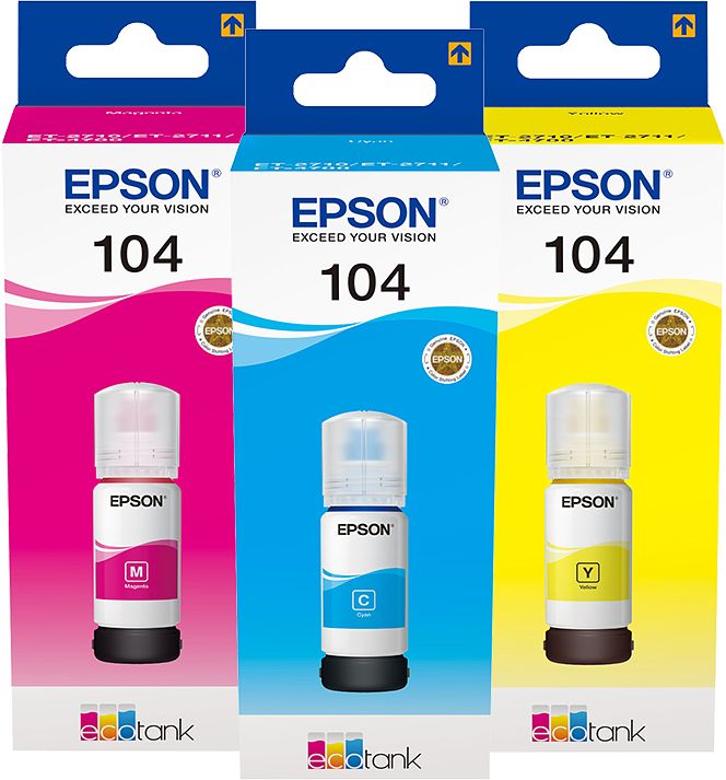 Foto van Epson 104 inktflesjes 3-color combo pack